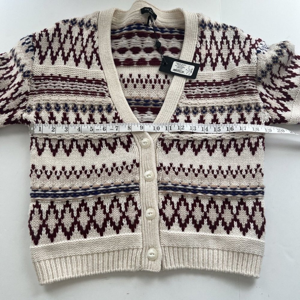 Rag & Bone Cream And Brown Patterned Cardigan - image 3